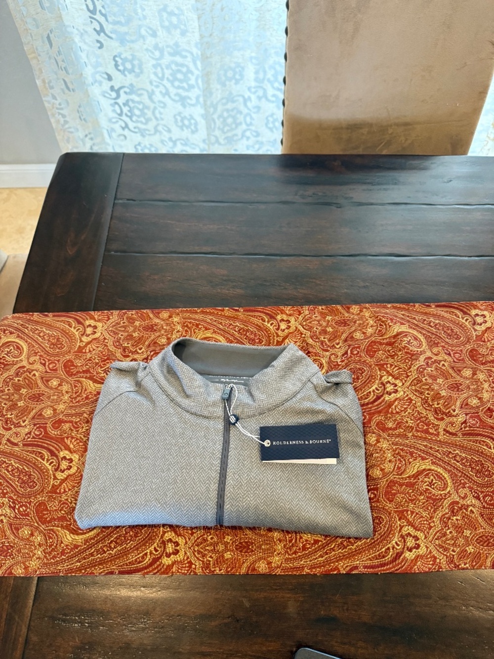 Holderness & Bourne Men's XL The Monroe Pullover Heathered Charcoal MSRP $155